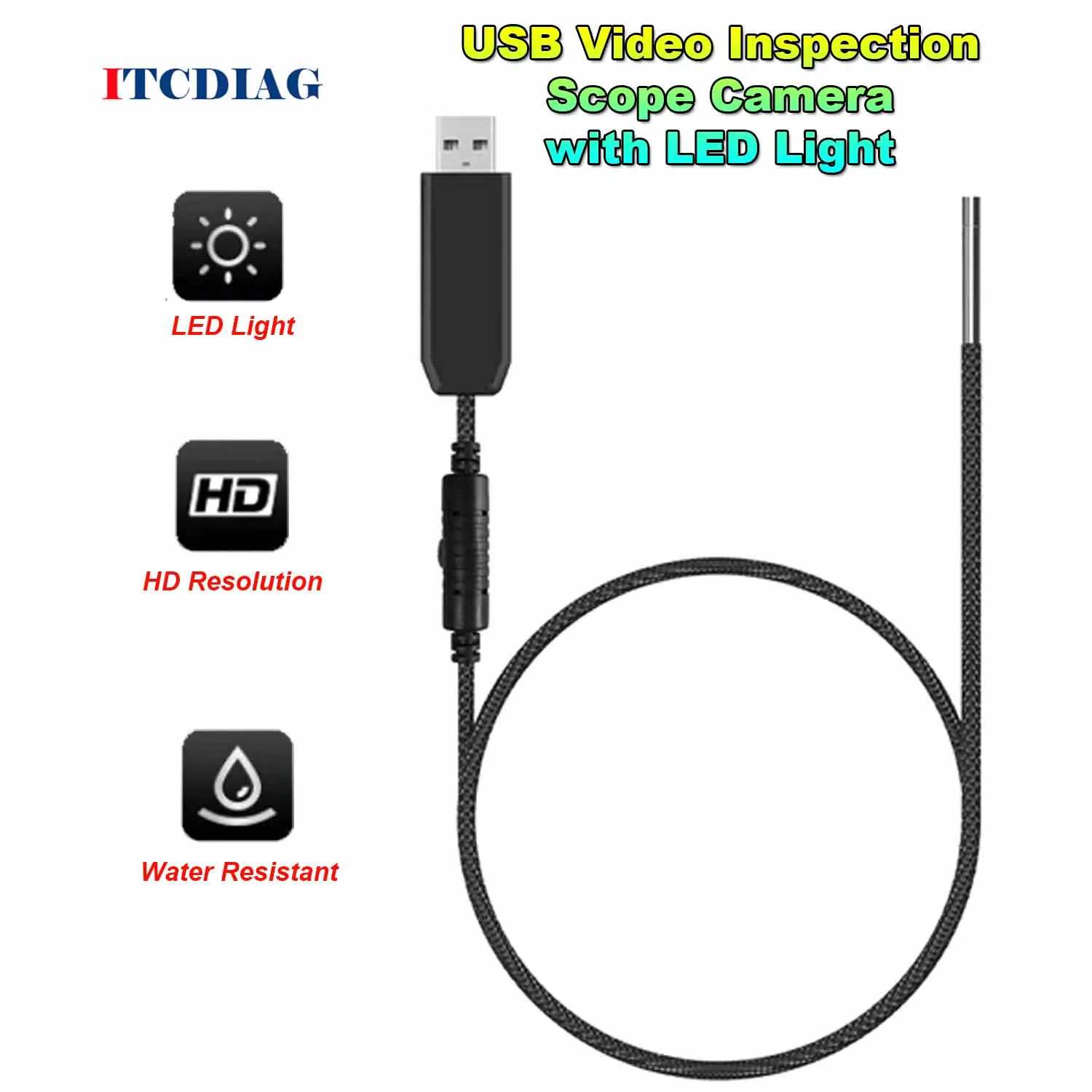 

ThinkCar ThinkTool USB Video Inspection Scope Camera with LED Light for Automotive Diagnostic Equipment for ThinkTool pro s +