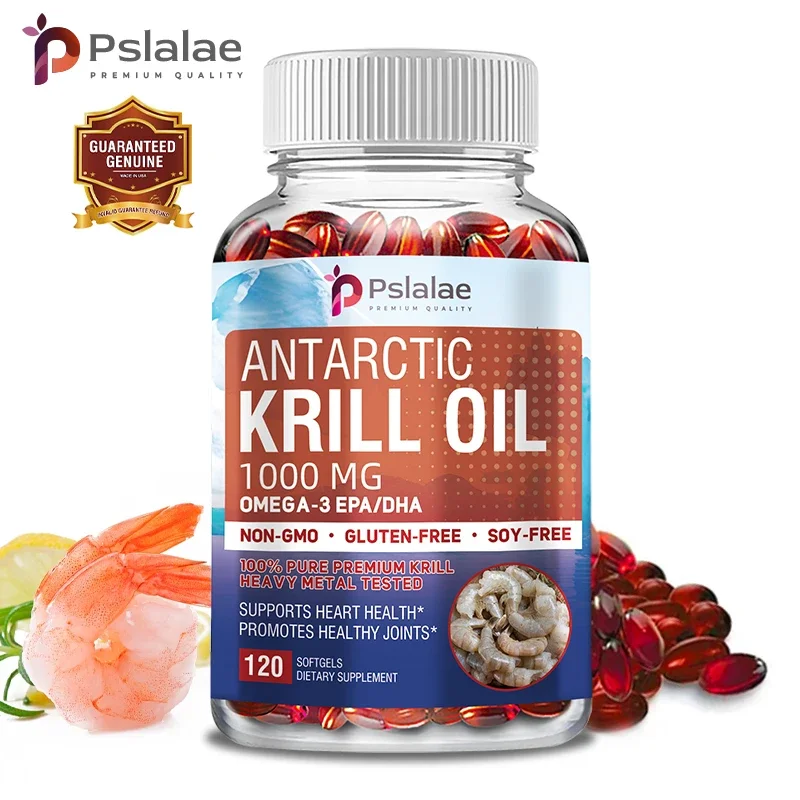 

Antarctic Krill Oil 1000mg - Supports Eye, Cardiovascular, Joint and Skin Health, Non-Gmo