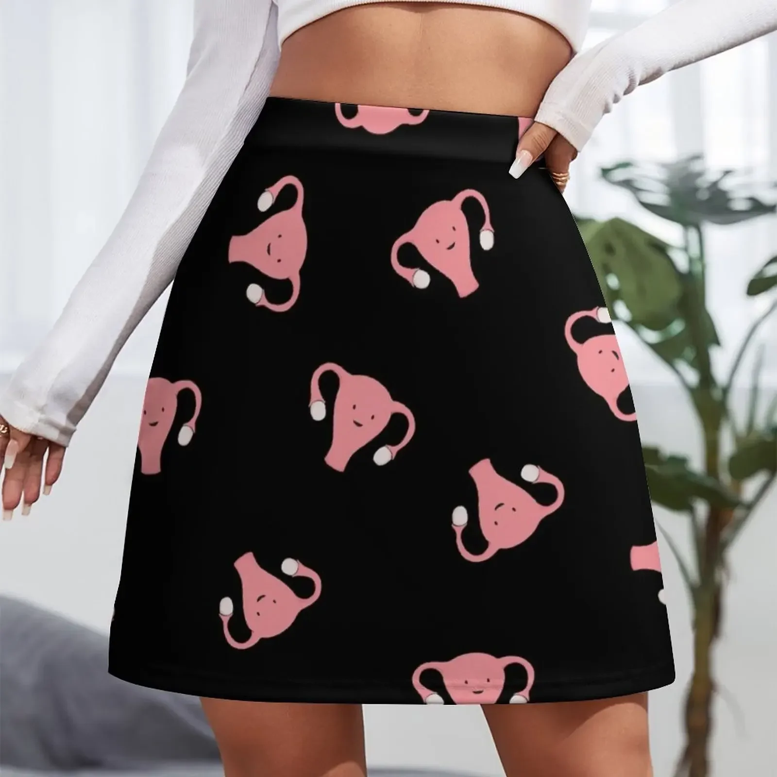 Crazy Happy Uterus in Black, Large Mini Skirt Korean skirts dresses for prom summer dress women 2024