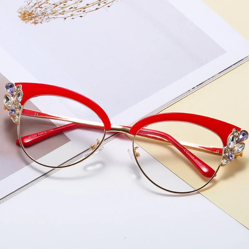 Gafas de bloqueo de luz azul para hombres y mujeres, Marcos ópticos de ojo de gato Retro, lentes transparentes, gafas de lectura graduadas