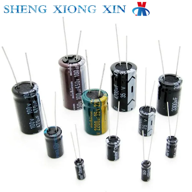 5-20pcs/Lot Aluminum Electrolytic Capacitor 6.3V 10V 16V 25V 35V 50V 63V 100V 1UF 10UF 22UF 47UF 100UF 220UF 330UF 470UF 680UF
