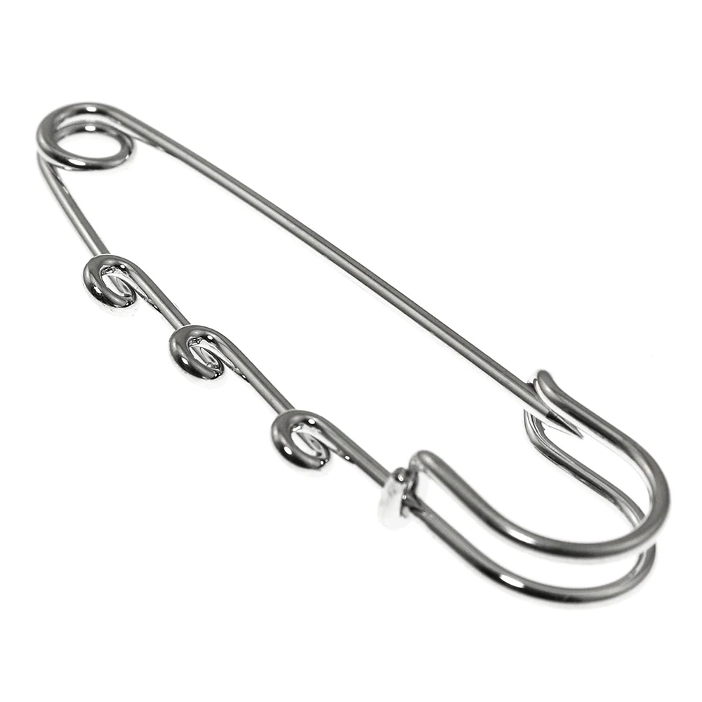 50pcs 5cm/2inches Heavy Duty Silver Safety Brooches Kilt Pins with 3 Loops for Jewelry makingKnitted Fabric&DIY Crafts Gift