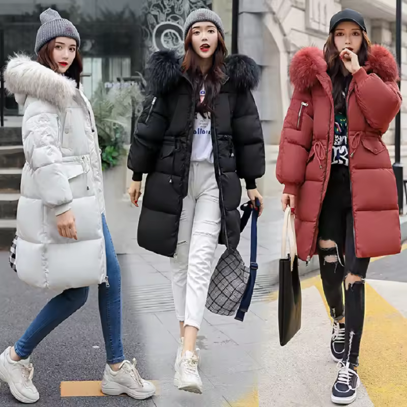 여성 롱 패딩 착용샷 1