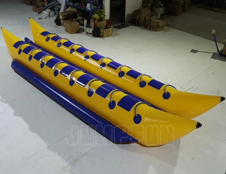 

16 Passengers Banana Boats Commercial Rental Use Double lane Inflatable Boats for Adults Yellow Double Banana Boats Beach Toys