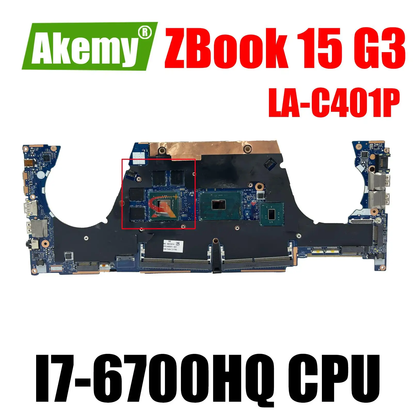 

840933-001 840933-601 842418-601 For HP ZBOOK 15 G3 LA-C401P I7-6700HQ CPU Laptop Motherboard M1000M With 100% Working Well