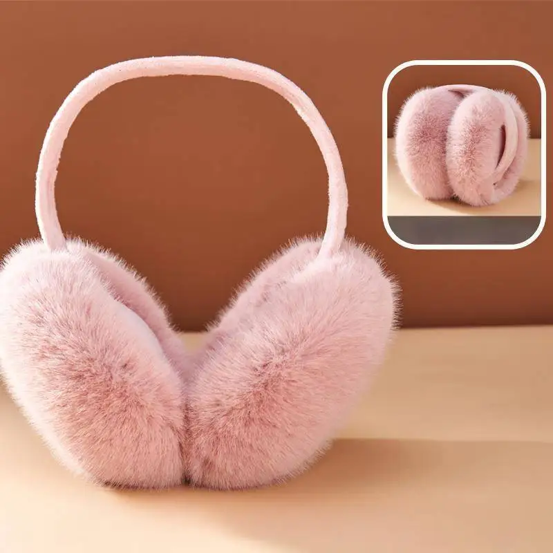 Winter Warm Foldable Earmuffs Solid Color Thick Earmuffs Anti Cold Plush Earmuffs for Men and Women