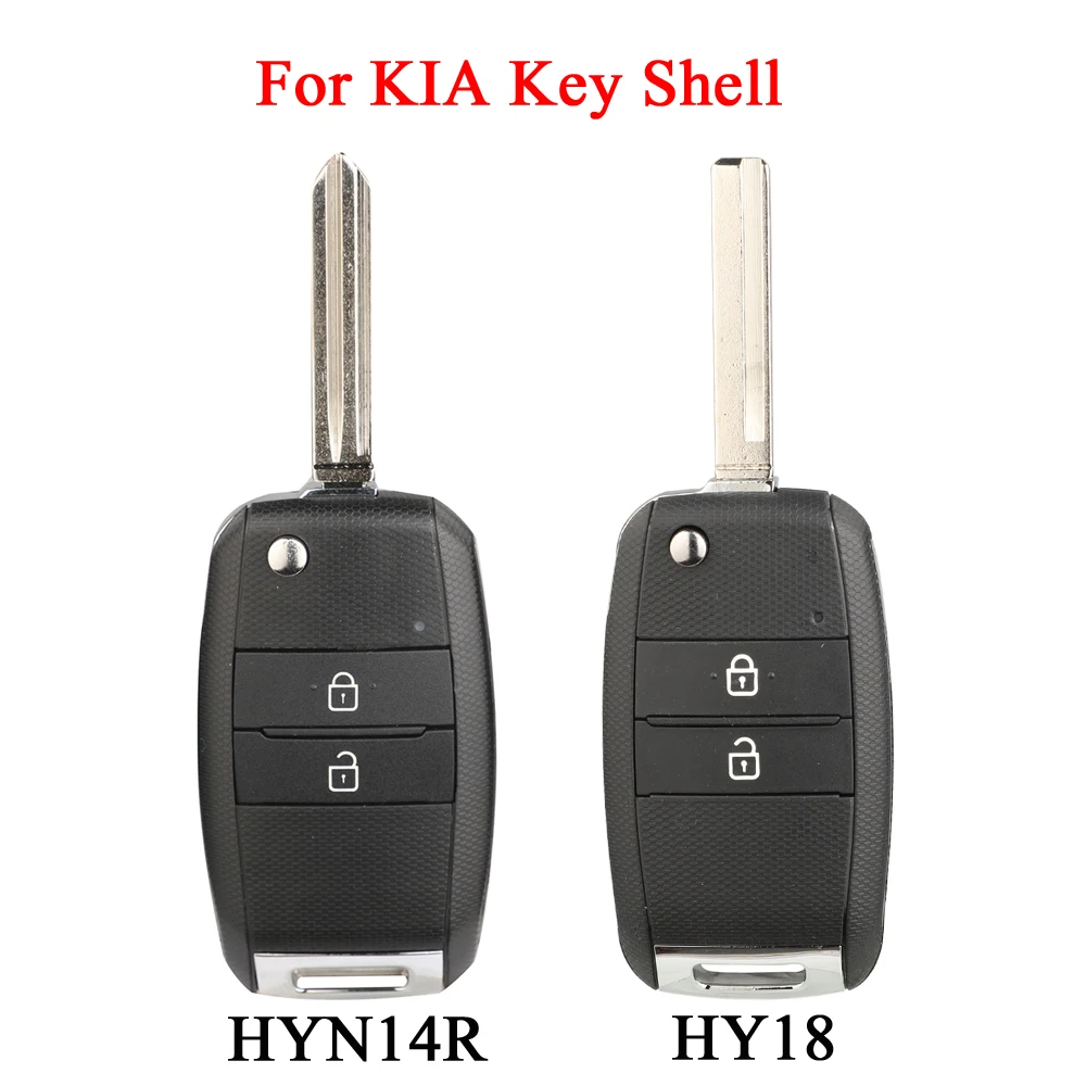 jingyuqin 2 Buttons Folding Remote Car Key Shell Flip For Kia Carens Ceed Rio Sportage Optima Sorento Cerato Soul Forte Seltos 