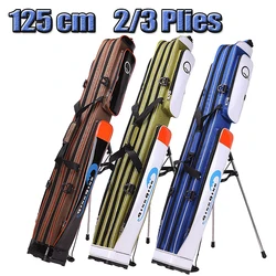 1.25M Fishing Rod 2/3 Plies Storage Bag Zipper Fishing Pole Bait Carry Outdoor Multifunction Water Pu Leather Gear Large Stand