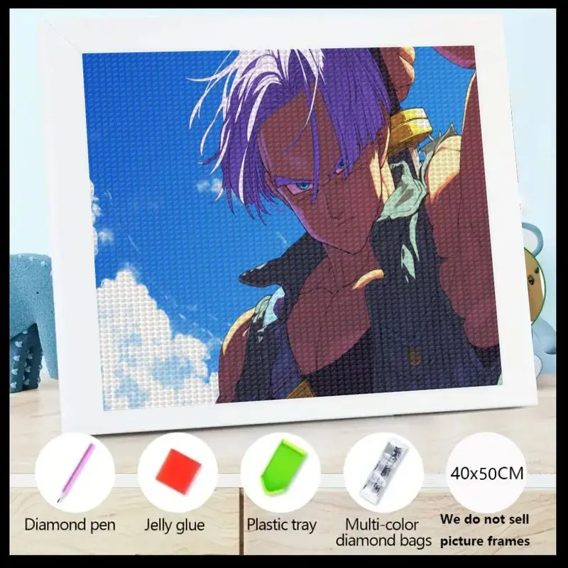 

1PC Dragon Ball Z Trunks 5D DIY Full Drill Diamond Painting Kit, Anime Warrior Sword Character Crystal Art Gem Embroidery Set, 4
