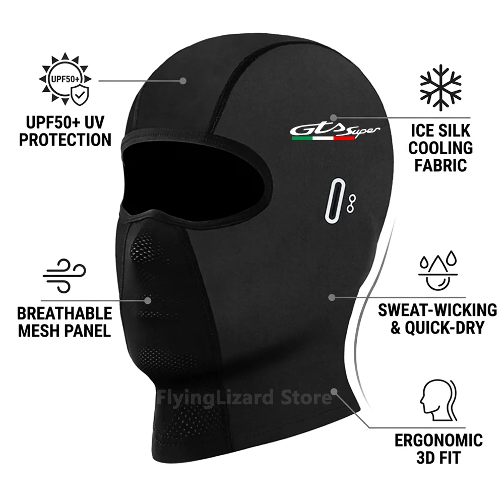 For Vespa GTS 125-310 & Super – Quick-Drying Summer Balaclava, Winter Thermal Ski Mask, Full Face Cover Compatible with Glasses view 4