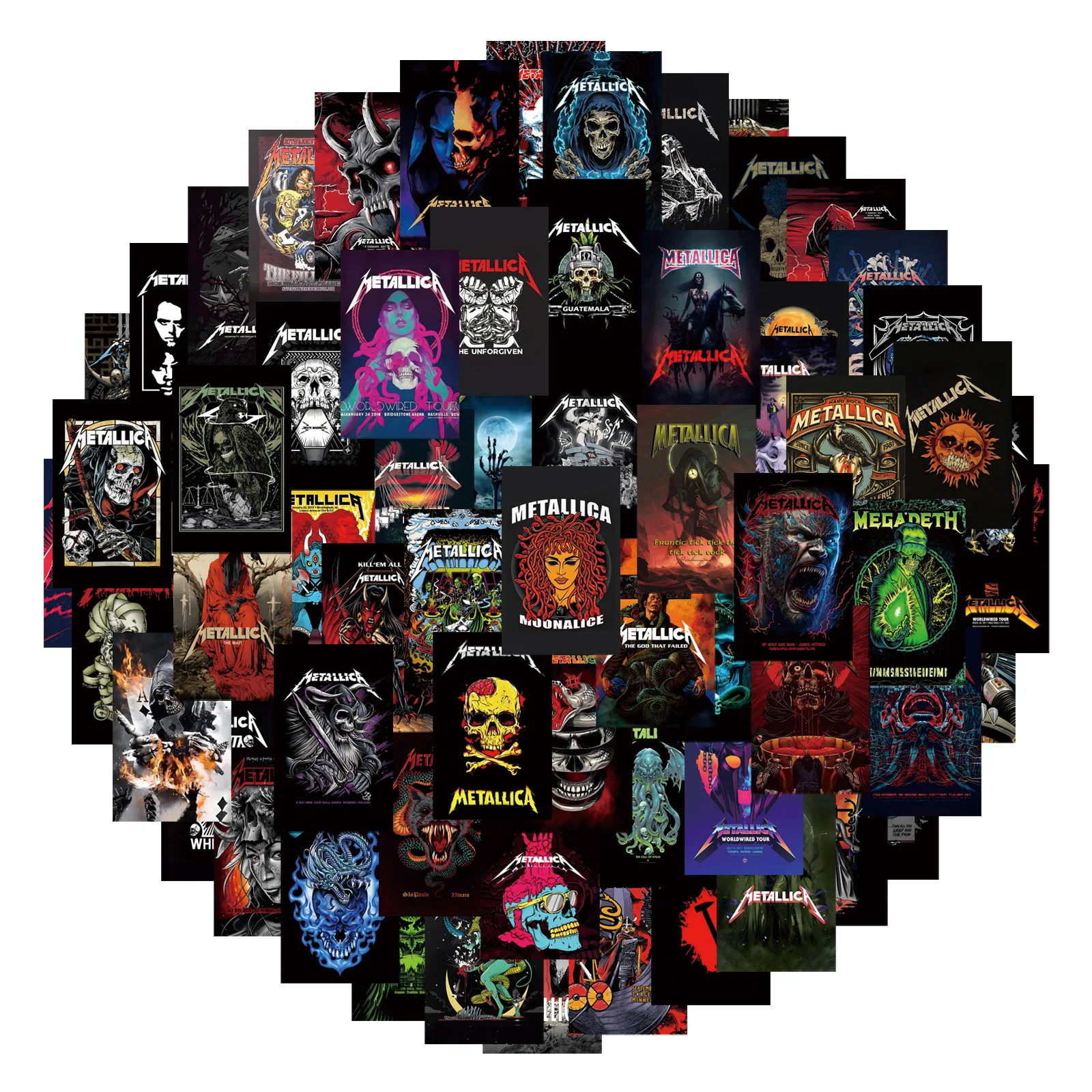 50/100 Stück Death Heavy Metal Rock Band Aufkleber Tier-Dekor DIY Koffer Scrapbooking Handy Laptop Schreibwaren Klassisches Kinderspielzeug – Detail 3