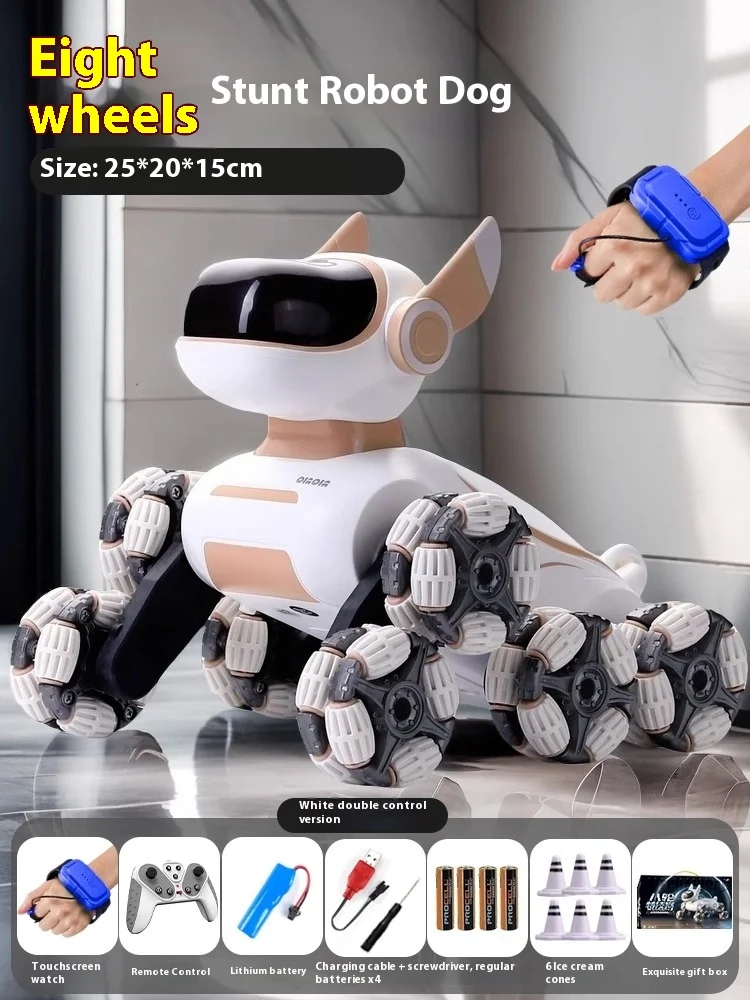 インテリジェントロボット犬、電動リモコンカー、男の子のおもちゃ、子供用車、8輪ジェスチャーセンシング、ペットの誕生日プレゼント