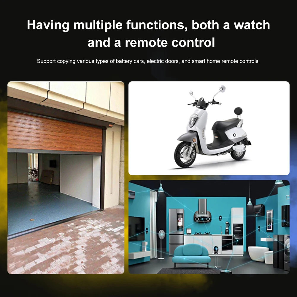 Smart Watch Wireless Auto Remote Control Duplicator 315MHz 433 MHz Cloning Car Key Waterproof 1.5-Inch LCD Backlight for Outing