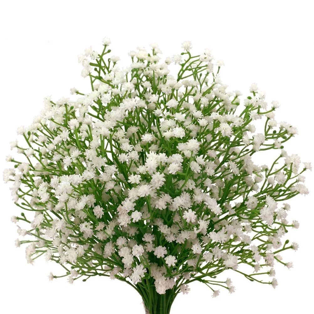 

9pcs Artificial Gypsophila Flower Bouquet For Wedding Home Office Decor Indoor Outdoor Use White Fake Flowers Arrangement