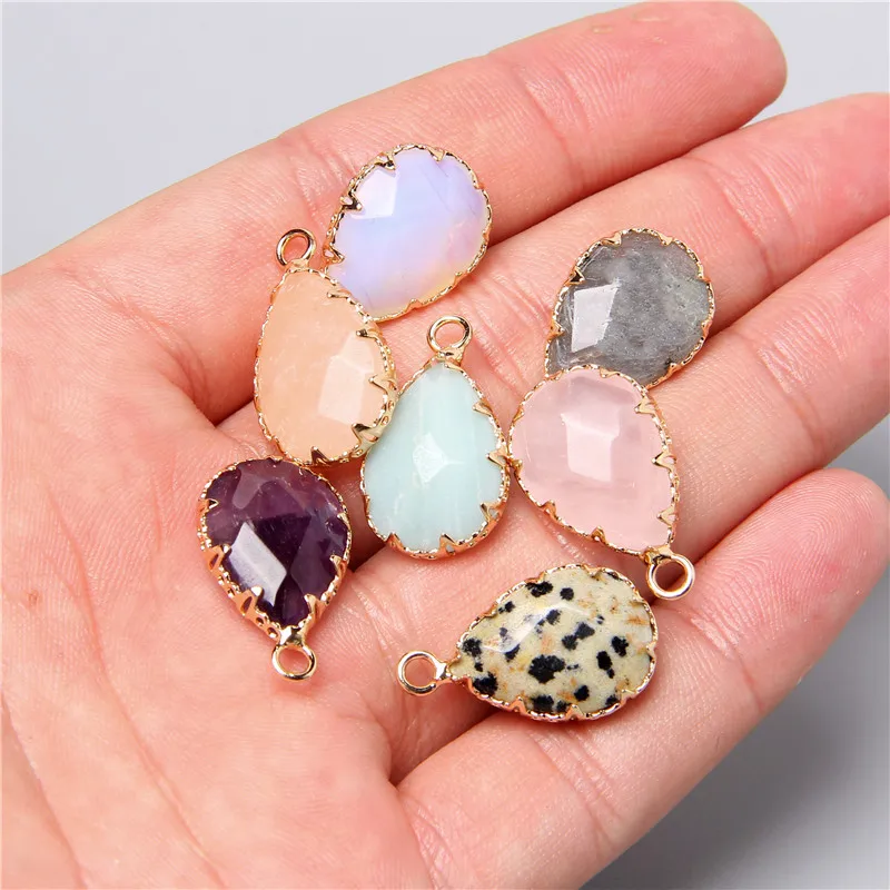 5Pcs Mixed Natuursteen Hanger Charms Willekeurige Gem Quartz Jaspers Maken Sieraden Accessoires Voor Vinden Diy Kettingen Oorbellen
