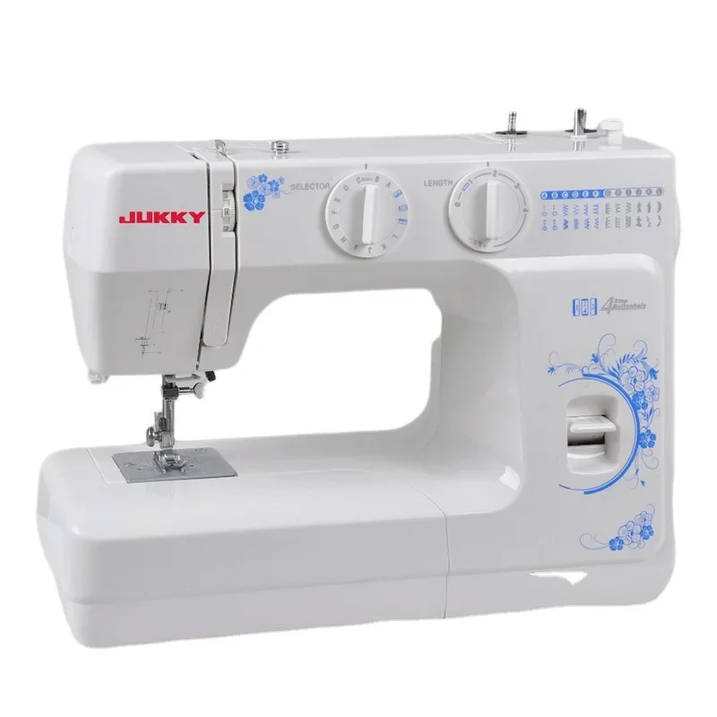 JUKKY 6224 Mini Electric Domestic Household Sewing Machine Easy Zigzag Stitch Manual Automatic Industrial Motor Cloth New Used