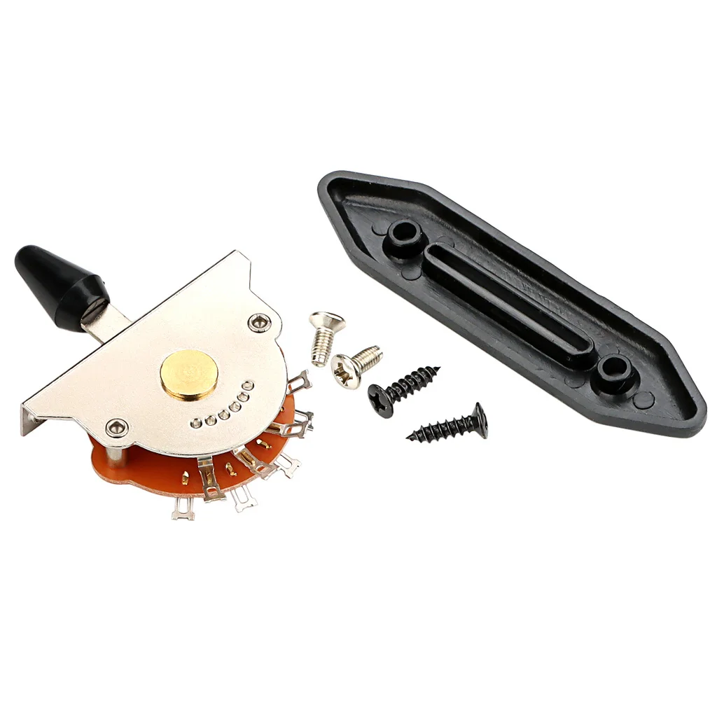 

1 set 1 Set Alloy 5-Way Toggle Switch For Electric Guitar Pickup Selector Replacement Fan-Shaped Lever Plate Versatile Guitar
