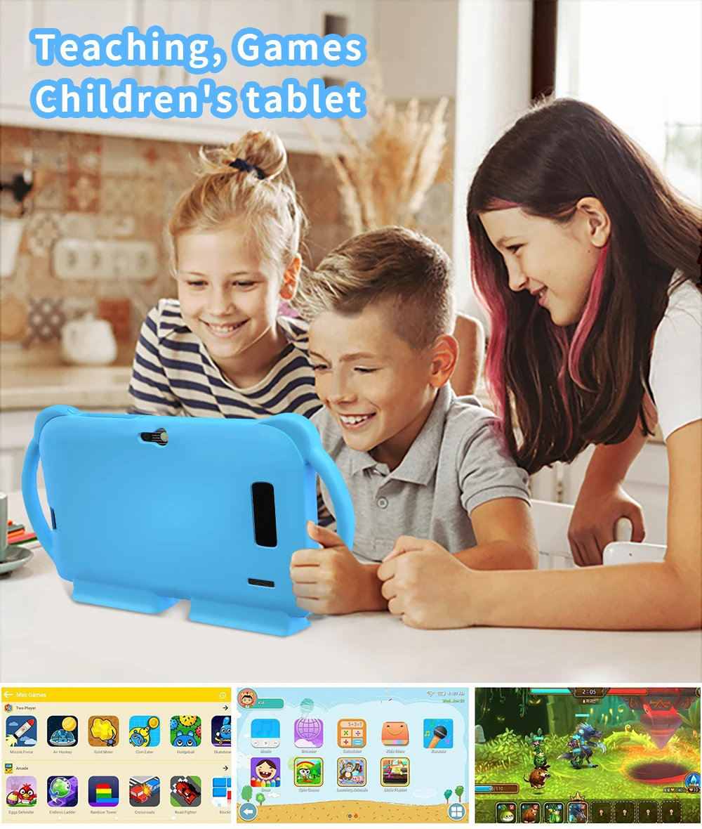 Global new Android 13 Children's Education Tablet, 4GB RAM, 64GB ROM, Parental Control, Dual cameras, 4000mAh Battery