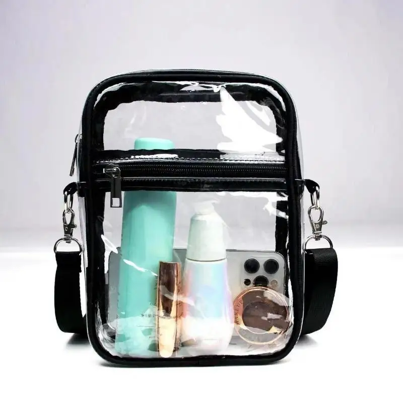 Transparente Taschen für Damen, leichte, stadiontaugliche PVC-Tasche mit Reißverschluss für Konzerte, Reisen, Veranstaltungen und den Alltag – Detail 4