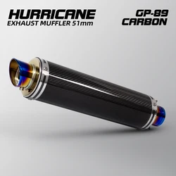 Hurricane GP-89mm motorcycle exhaust tail pipe muffler with DB Killer for SUPER CUB110 390ADV MT03 GY6 NINJA250 Z250 R15 ADV125