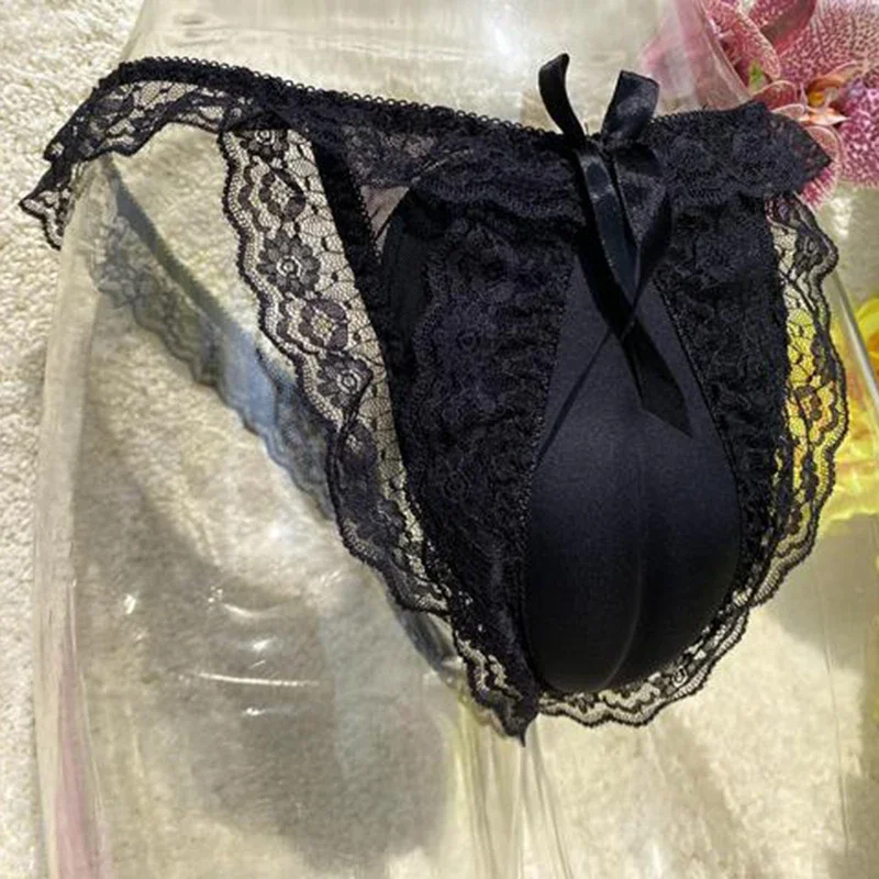 Bowtie Camel Toe Control Panty Lace Hiding Gaff Underwear Crossdresser Transgender Sissy Panties Shemale Ladyboy LGBT Thong