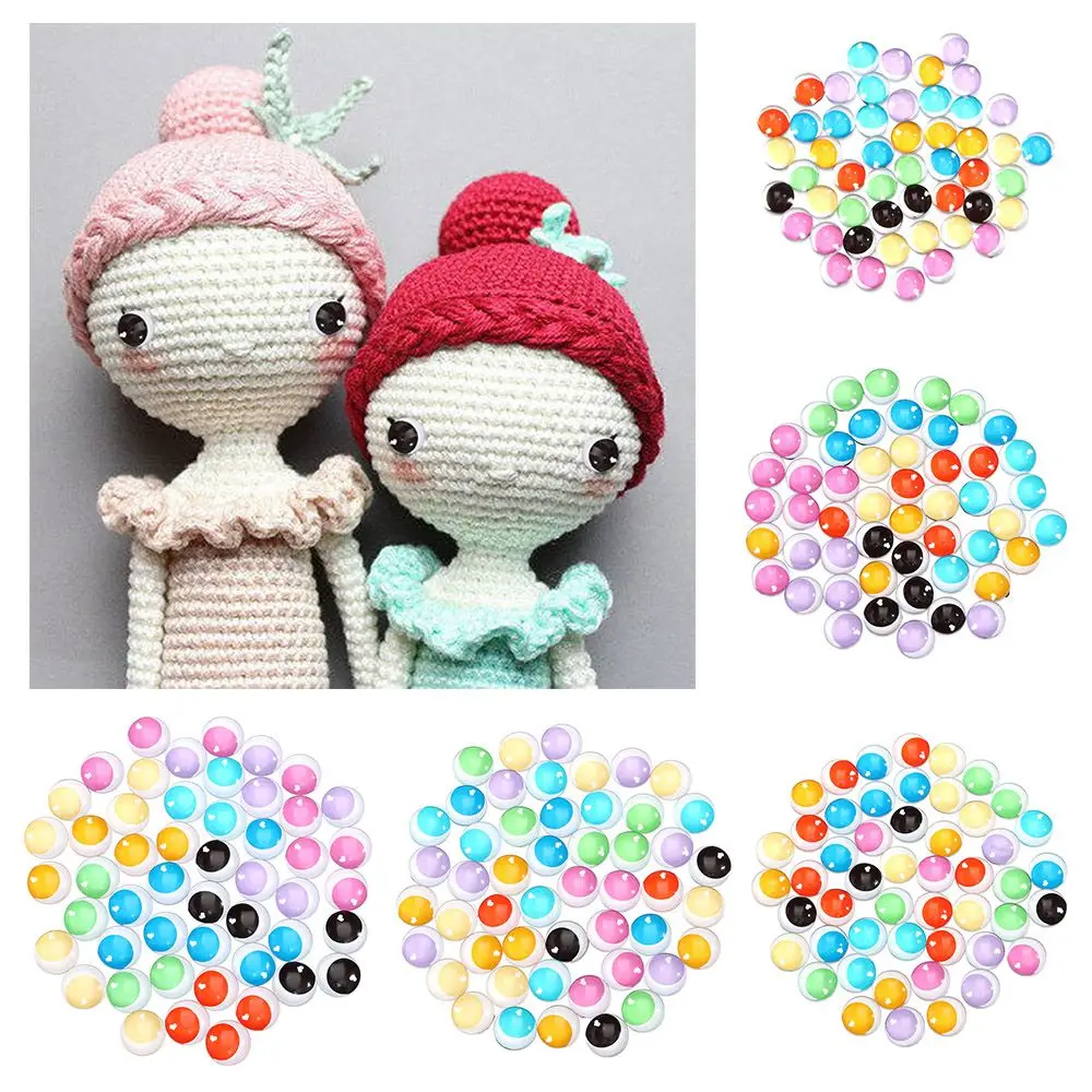 50PCS 6/10/16/20/25mm Decoration Puppet Jewelry Findings  Accessories Glass  Eyes Cabochon Flat Eyeballs Round Eyes