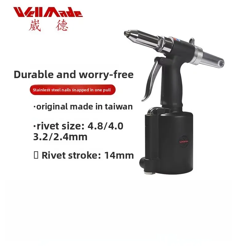 Taiwan Pneumatic Rivet Gun Riveting Machine Handheld Pneumatic Rivet Machine Core-Pulling Rivet Gun Wr-0002