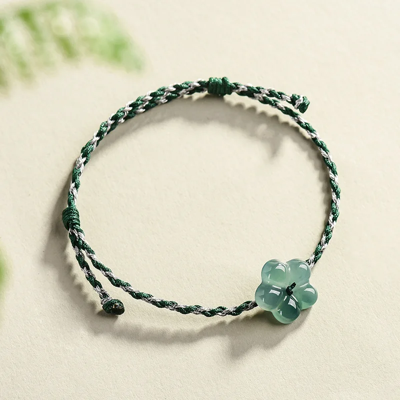Burmese Jadeite Flower Bracelet Natural Jade Charm Fashion Accessories Vintage Gifts for Women Talismans Luxury Bangle
