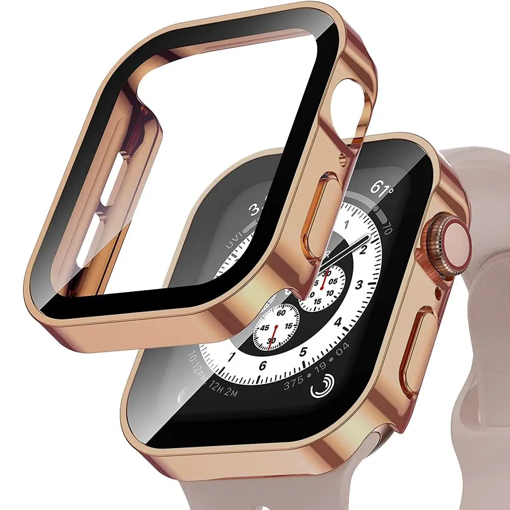 Waterproof Case for Apple Watch 45mm 41mm 44mm 40mm Screen Protector Cover Straight Edge Bumper iWatch seires 4 5 SE 6 7 8 9