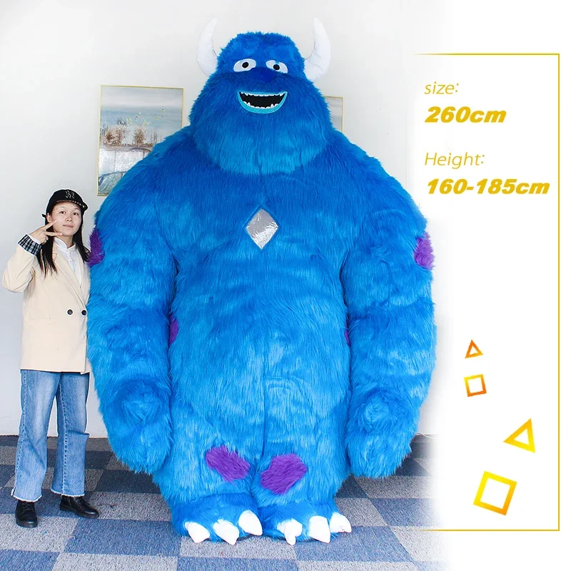 SAYGO Inflatable Blue Monster Costumes Mascot Adult Halloween Cosplay Blow Up Role Play Disfraz Fancy Party Dres for Adult Kid