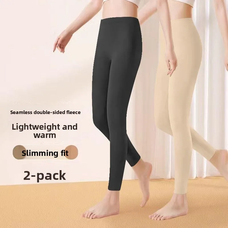 

Women's Winter Warm Thermal Trousers Slim Fit Double Sided Velvet Self Heating Low Waist Long Pants Casual Fashion Bottoms