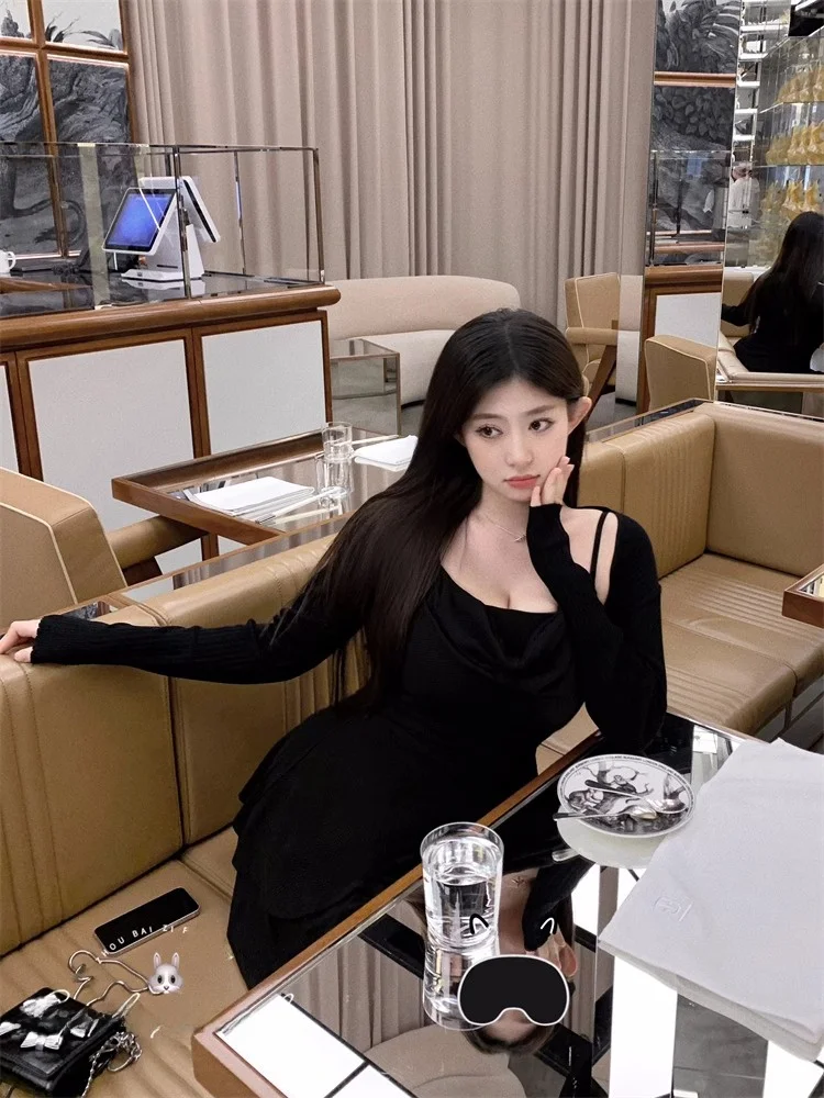 

Сексуальная асимметричная женская юбка с бретельками Dr, осенняя новая утягивающая талия юбка трапециевидной формы Ciwalk