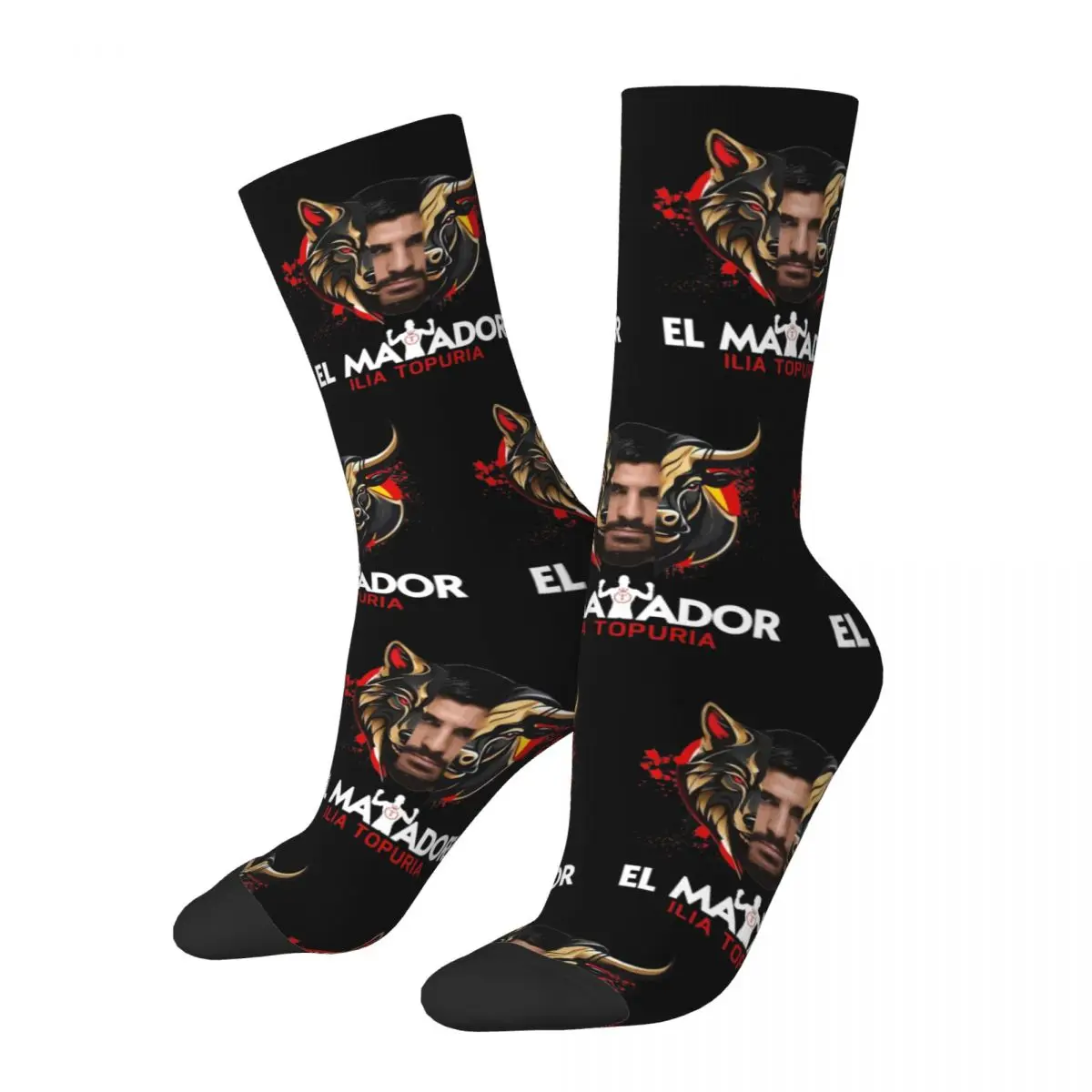 Harajuku EL MATADOR ILIA TOPURIA Winner Theme Print Socks Accessories All Season Soft Middle Tube Socks Non-slip