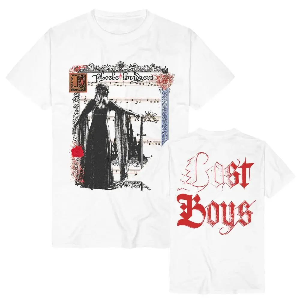Summer Phoebe Bridgers Lost Boys Graphic Printed T‑shirt Men Women Short Sleeve Crew Neck Pure Cotton Tees Retro Streetwear Tops
