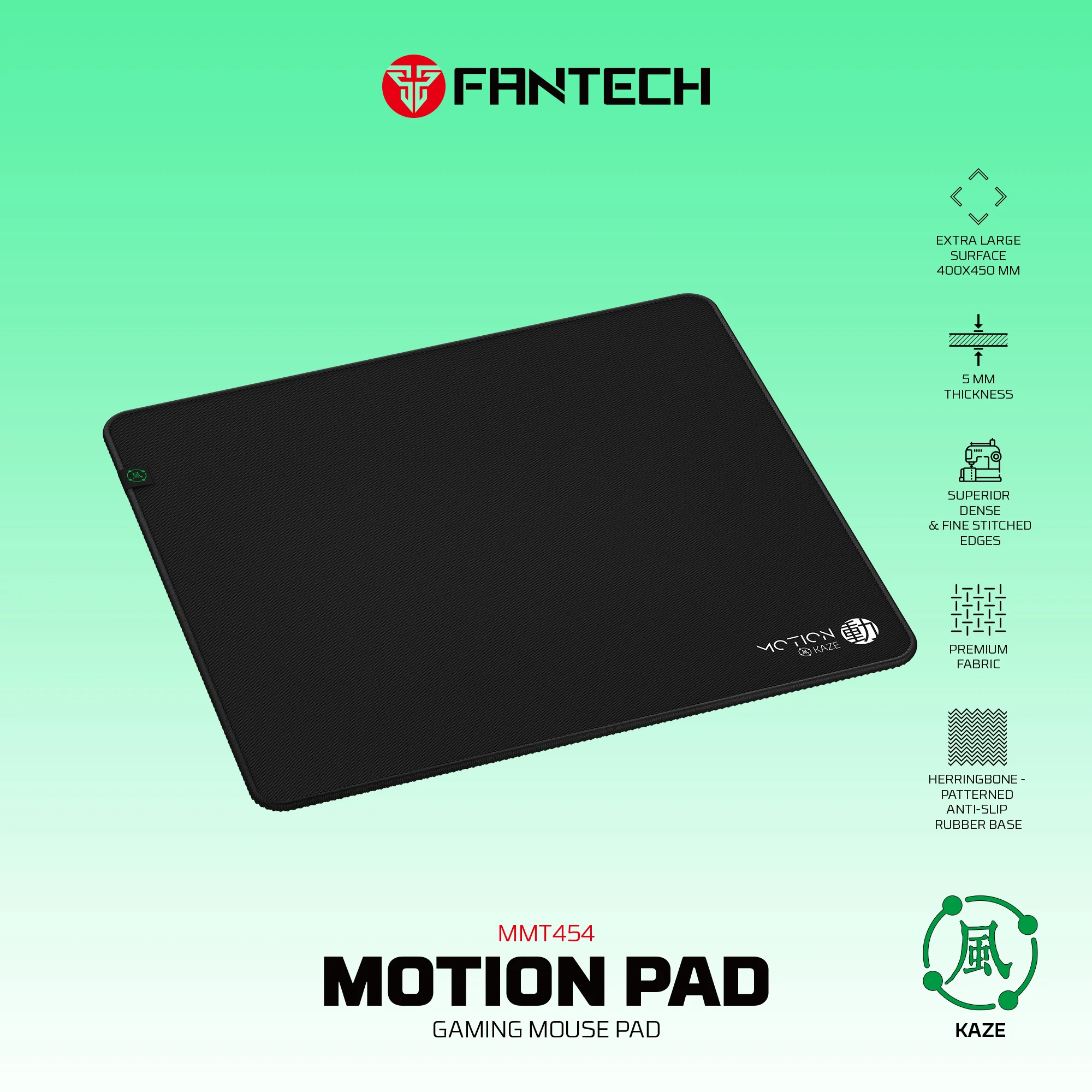 FANTECH MONTION PAD MMT451 Speed and Control Gaming Mousepad 400x450x5mm Large Size Mouse Mat Sunken Stitch Mouse Pad for Mamer