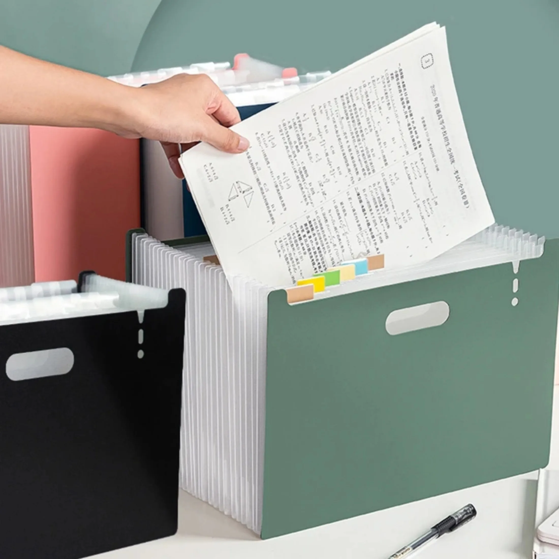 

A4 Accordion Folder Clear Index Labels Expanding Document Folder File Organizer Desk Management for Office File Cabinet