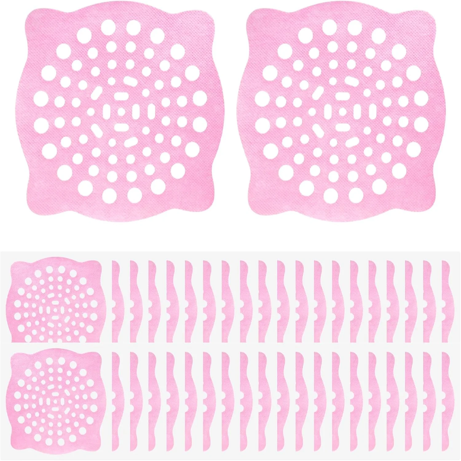 40PCS Disposable Shower Drain Hair Catcher,Large floor drain sticker,Shower Drain Mesh Sticker,Suitable for wash basin,  sink, b