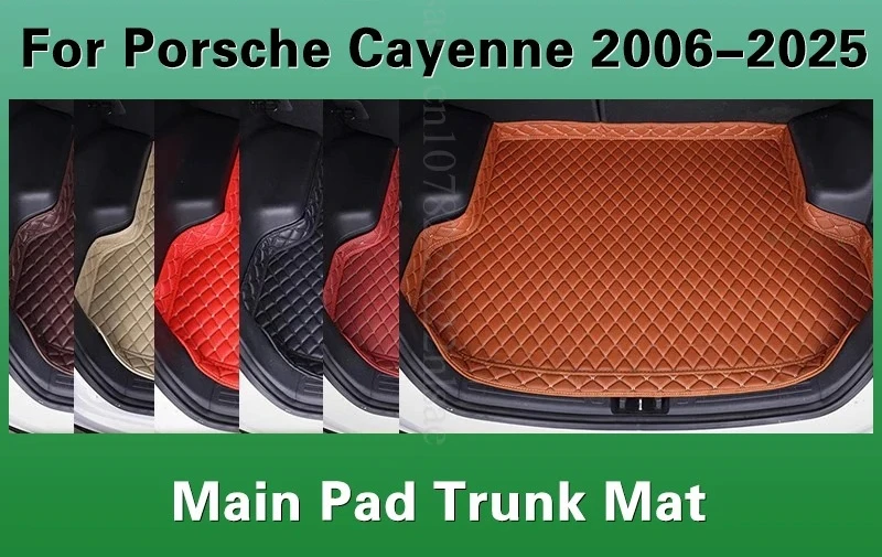

Коврик в багажник автомобиля на заказ для Porsche Cayenne 2006-2025, аксессуары, основной коврик, кожаный багажник, водонепроницаемая модификация интерьера