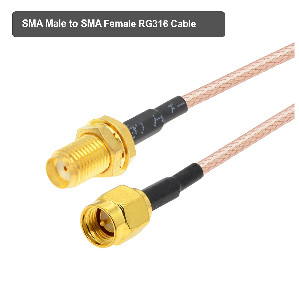 1PCS SMA Male to SMA Female Bulkhead RG316 Cable 50 Ohm RF Coaxial Extension Cord for WiFi Router Antenna Jumper Cable