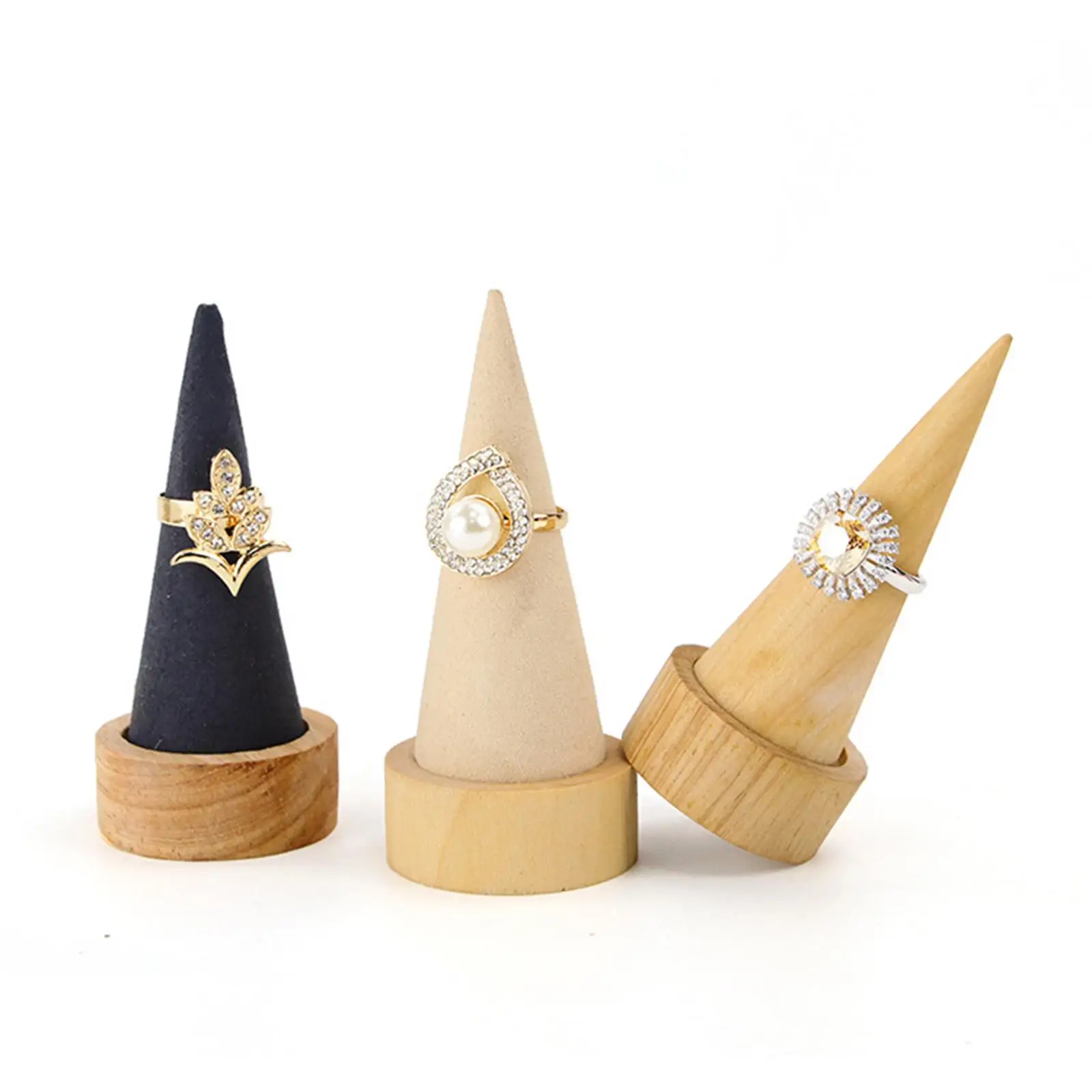 Cone Shape Rings Display Holder Jewellery Storage Rack Rings Stand for Wedding Retail Shop Shows Engagement Countertop Selling