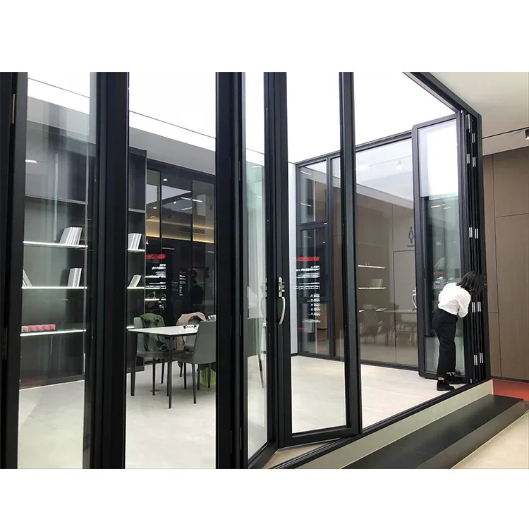 Customized Patio Aluminum Double Glass Bi folding/Accordion/folding Doors for sales