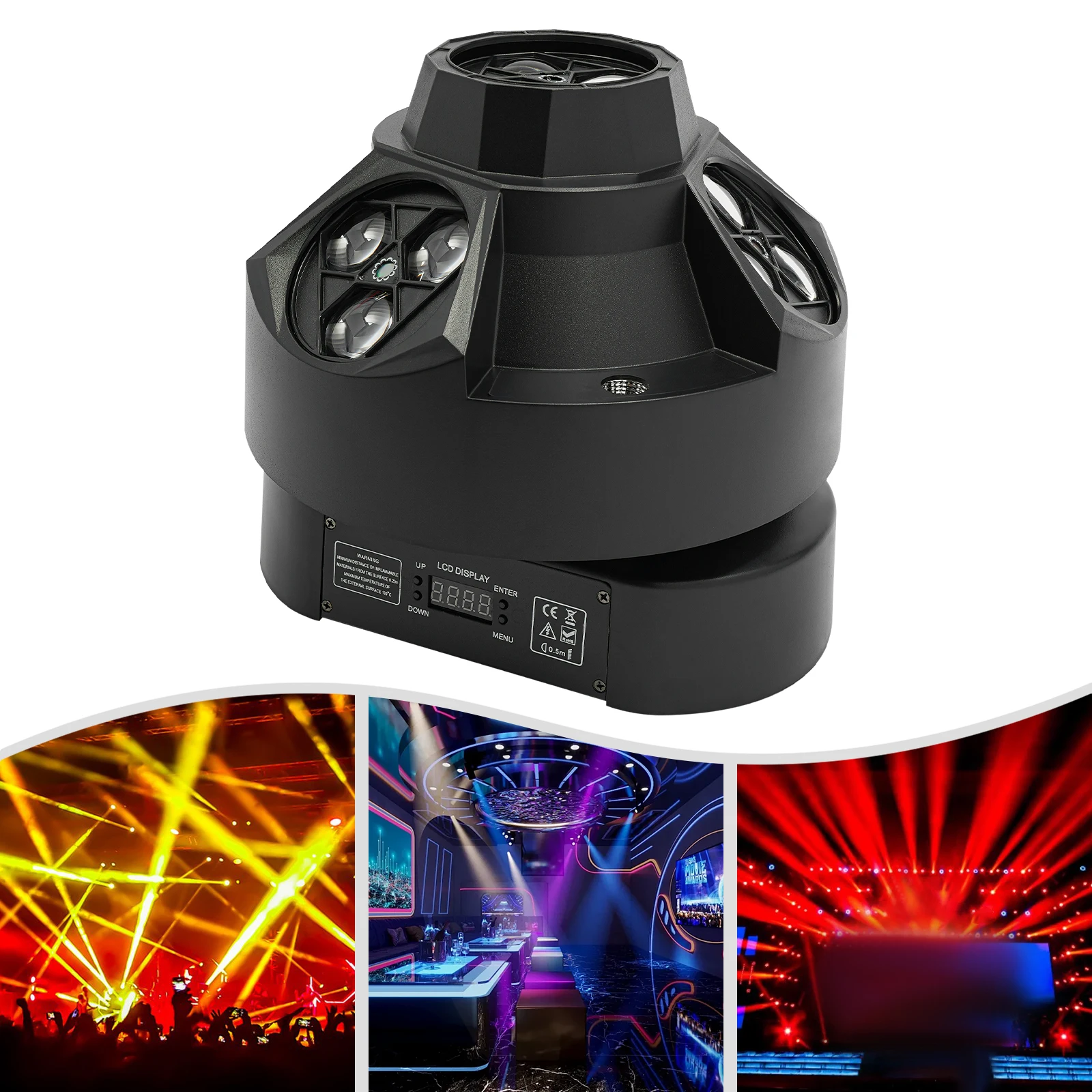 

4-in-1 Dance Table Lamp with 12 Beads, Rgbw Dance Table Lamp,LED Stage Lamp, Dj Party Lamp for Indoor Weddings, Birthday Parties