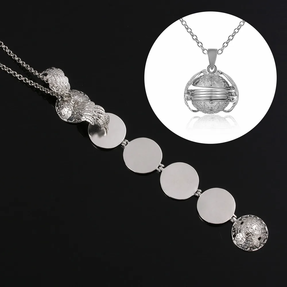 New Jewelry Family Photo Long Chain Memory Floating Locket  Magic 4 Photo Pendant Angel Wings