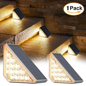 Lâmpada de passo led luz da escada ao ar livre ip67 à prova dip67 água luz solar com lente anti-roubo design decoração iluminação para jardim deck caminho