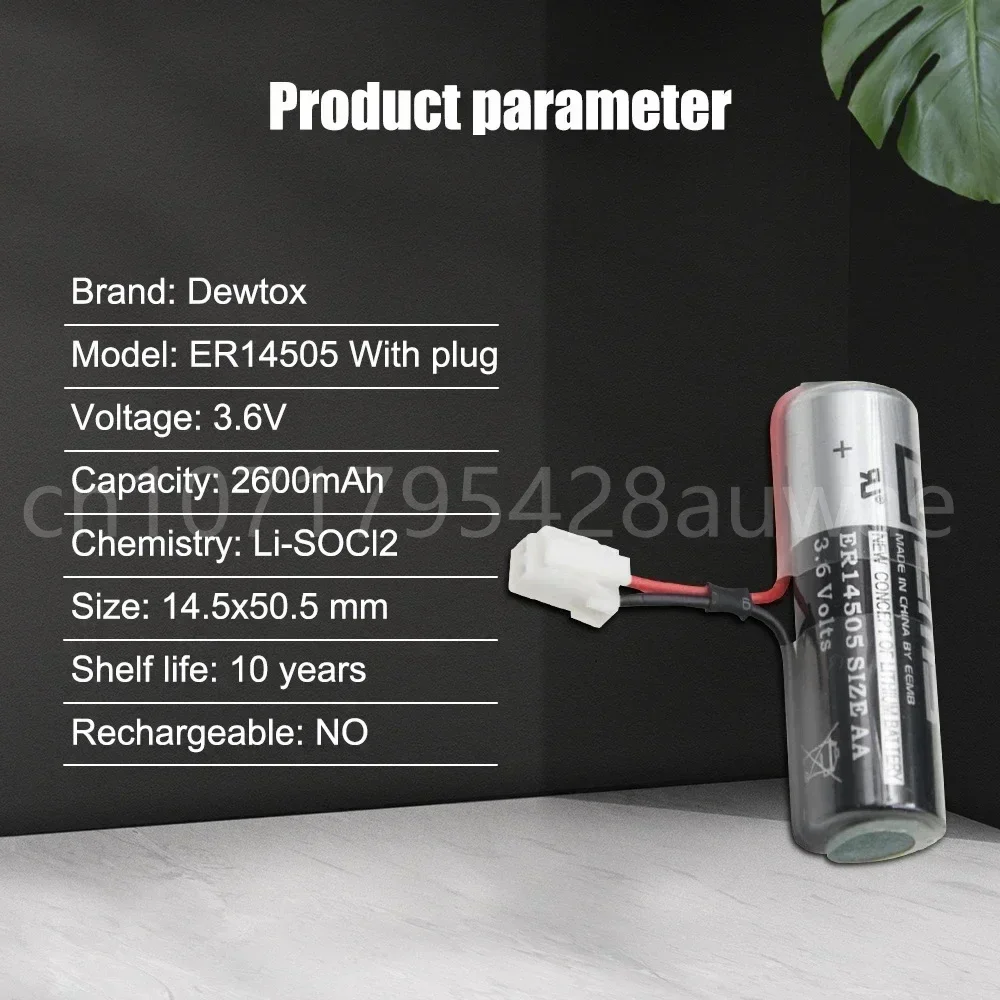 10PCS ER14505 ER14505H AA 3.6V 2400mAh Energie Lithium Batterij Slimme Meter Batterij met Plug