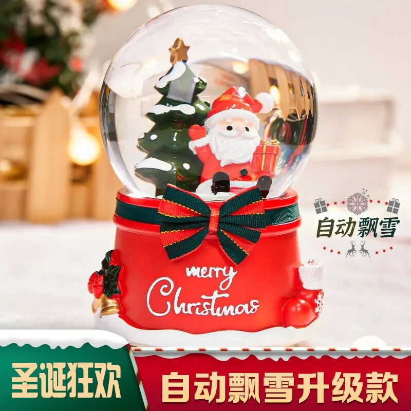 

Рождественский подарок: музыкальная шкатулка-снежный шар, креативный подарок на день рождения, украшение для создания праздничной атмосферы, декоративный элемент для рабочего стола.