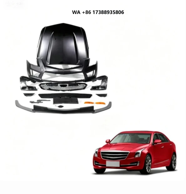 Plastic ATS-V Style Front Bumper Engine Hood Body Kit for ATS 2 II 2013-2019