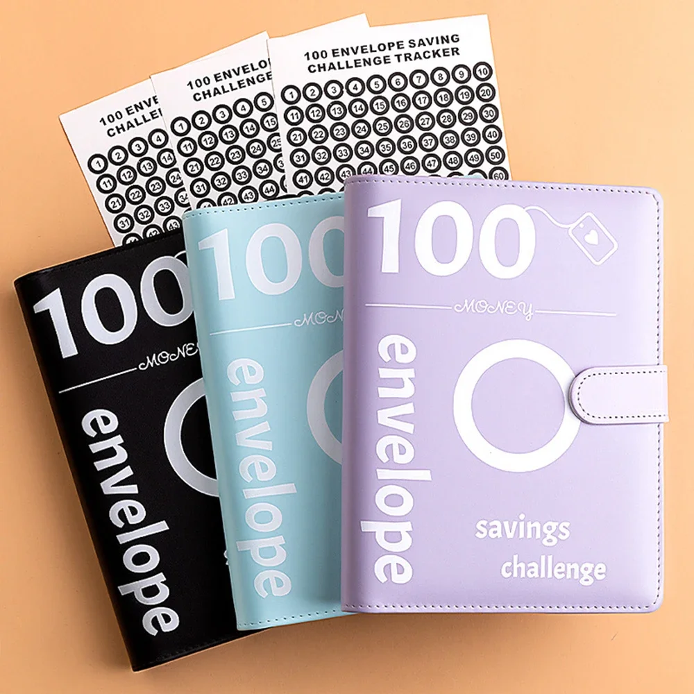

100 Envelopes Money Saving Challenge Binder - Fun & Easy Budget Book To Save $5050, Cash Envelope System, DIY Savings Goal
