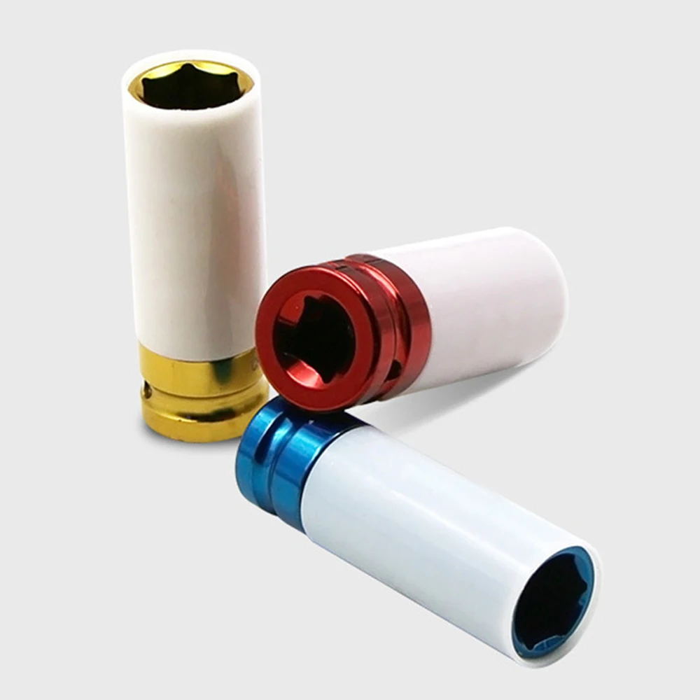 3pcs set 17 /19/ 21mm Colorful Sleeve Tire Protection Sleeve Wall Deep Impact Nut Socket Alloy Wheel