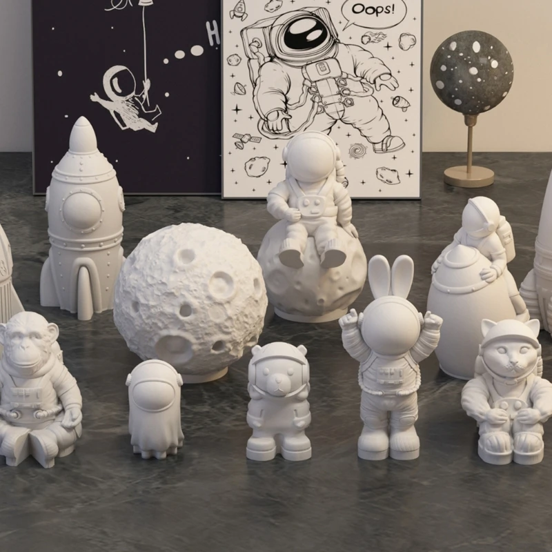 Resin Mold for Crafting Astronaut Figurines Detailed Astronautic Silicone Mold